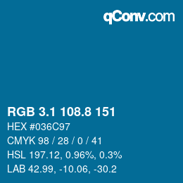 Color code: RGB 3.1 108.8 151 | qconv.com