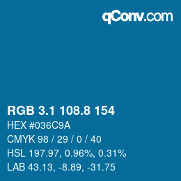 Color code: RGB 3.1 108.8 154 | qconv.com
