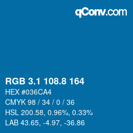 Color code: RGB 3.1 108.8 164 | qconv.com
