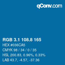 Farbcode: RGB 3.1 108.8 165 | qconv.com