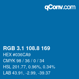 Color code: RGB 3.1 108.8 169 | qconv.com