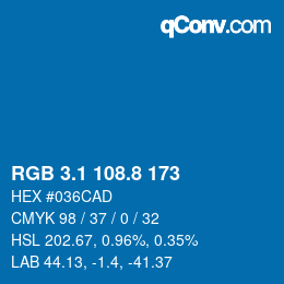 Color code: RGB 3.1 108.8 173 | qconv.com