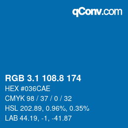 Color code: RGB 3.1 108.8 174 | qconv.com
