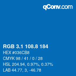 Color code: RGB 3.1 108.8 184 | qconv.com