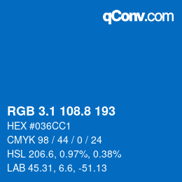 Color code: RGB 3.1 108.8 193 | qconv.com