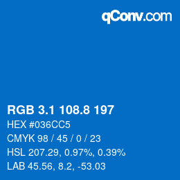 Color code: RGB 3.1 108.8 197 | qconv.com