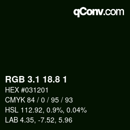 Color code: RGB 3.1 18.8 1 | qconv.com