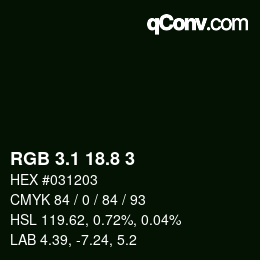 Color code: RGB 3.1 18.8 3 | qconv.com