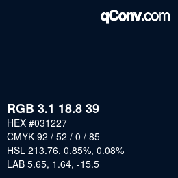 Color code: RGB 3.1 18.8 39 | qconv.com
