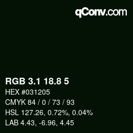 Farbcode: RGB 3.1 18.8 5 | qconv.com