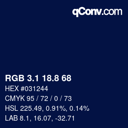 Color code: RGB 3.1 18.8 68 | qconv.com