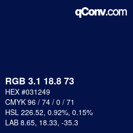 Color code: RGB 3.1 18.8 73 | qconv.com
