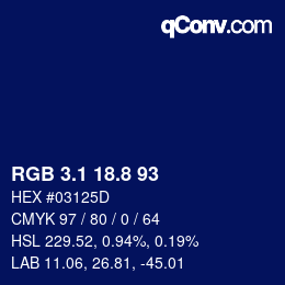 Color code: RGB 3.1 18.8 93 | qconv.com