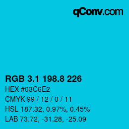 カラーコード: RGB 3.1 198.8 226 | qconv.com