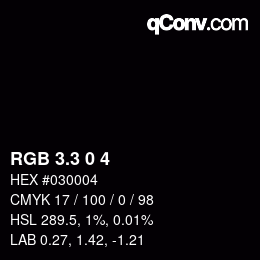 カラーコード: RGB 3.3 0 4 | qconv.com
