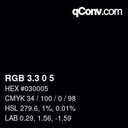 カラーコード: RGB 3.3 0 5 | qconv.com