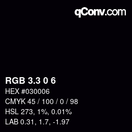 カラーコード: RGB 3.3 0 6 | qconv.com