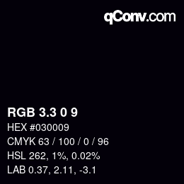 カラーコード: RGB 3.3 0 9 | qconv.com