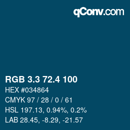 カラーコード: RGB 3.3 72.4 100 | qconv.com