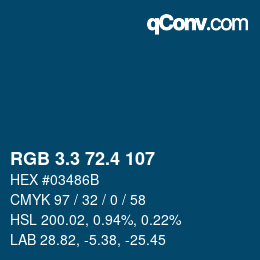 カラーコード: RGB 3.3 72.4 107 | qconv.com
