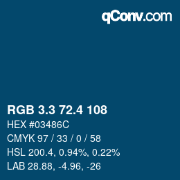カラーコード: RGB 3.3 72.4 108 | qconv.com