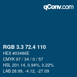 カラーコード: RGB 3.3 72.4 110 | qconv.com