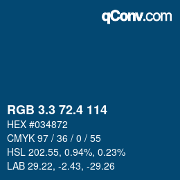 カラーコード: RGB 3.3 72.4 114 | qconv.com