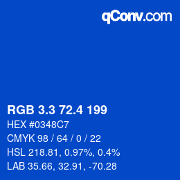 カラーコード: RGB 3.3 72.4 199 | qconv.com