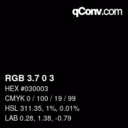 カラーコード: RGB 3.7 0 3 | qconv.com
