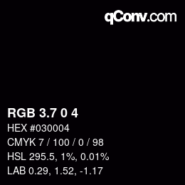 カラーコード: RGB 3.7 0 4 | qconv.com