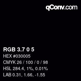 カラーコード: RGB 3.7 0 5 | qconv.com