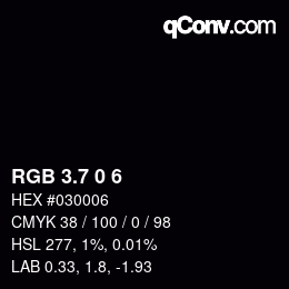 カラーコード: RGB 3.7 0 6 | qconv.com