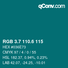 カラーコード: RGB 3.7 110.6 115 | qconv.com