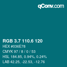 カラーコード: RGB 3.7 110.6 120 | qconv.com