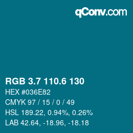 カラーコード: RGB 3.7 110.6 130 | qconv.com
