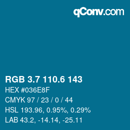 カラーコード: RGB 3.7 110.6 143 | qconv.com