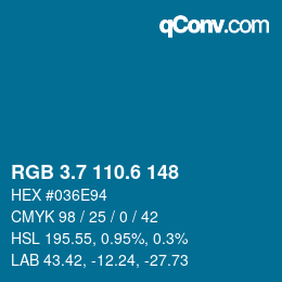 カラーコード: RGB 3.7 110.6 148 | qconv.com