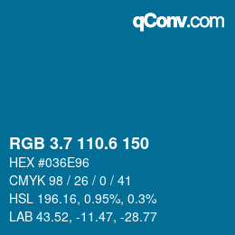 カラーコード: RGB 3.7 110.6 150 | qconv.com