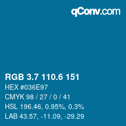 カラーコード: RGB 3.7 110.6 151 | qconv.com
