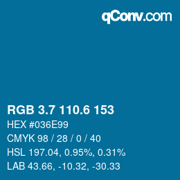 カラーコード: RGB 3.7 110.6 153 | qconv.com