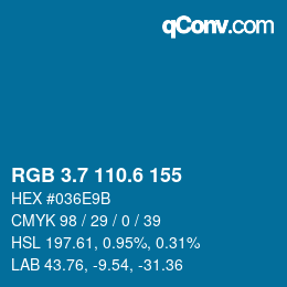 カラーコード: RGB 3.7 110.6 155 | qconv.com