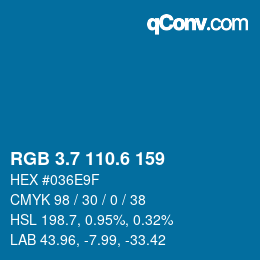 カラーコード: RGB 3.7 110.6 159 | qconv.com