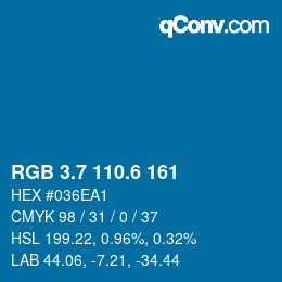 カラーコード: RGB 3.7 110.6 161 | qconv.com