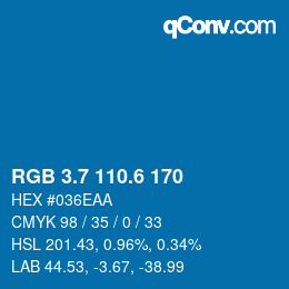 カラーコード: RGB 3.7 110.6 170 | qconv.com