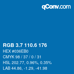 カラーコード: RGB 3.7 110.6 176 | qconv.com