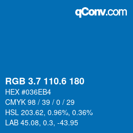 カラーコード: RGB 3.7 110.6 180 | qconv.com
