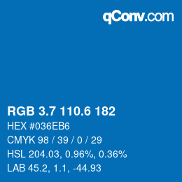 カラーコード: RGB 3.7 110.6 182 | qconv.com