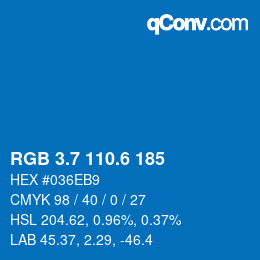 カラーコード: RGB 3.7 110.6 185 | qconv.com