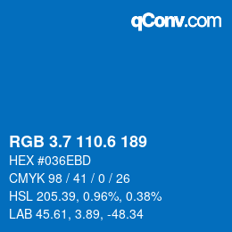 カラーコード: RGB 3.7 110.6 189 | qconv.com