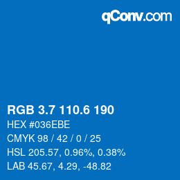カラーコード: RGB 3.7 110.6 190 | qconv.com